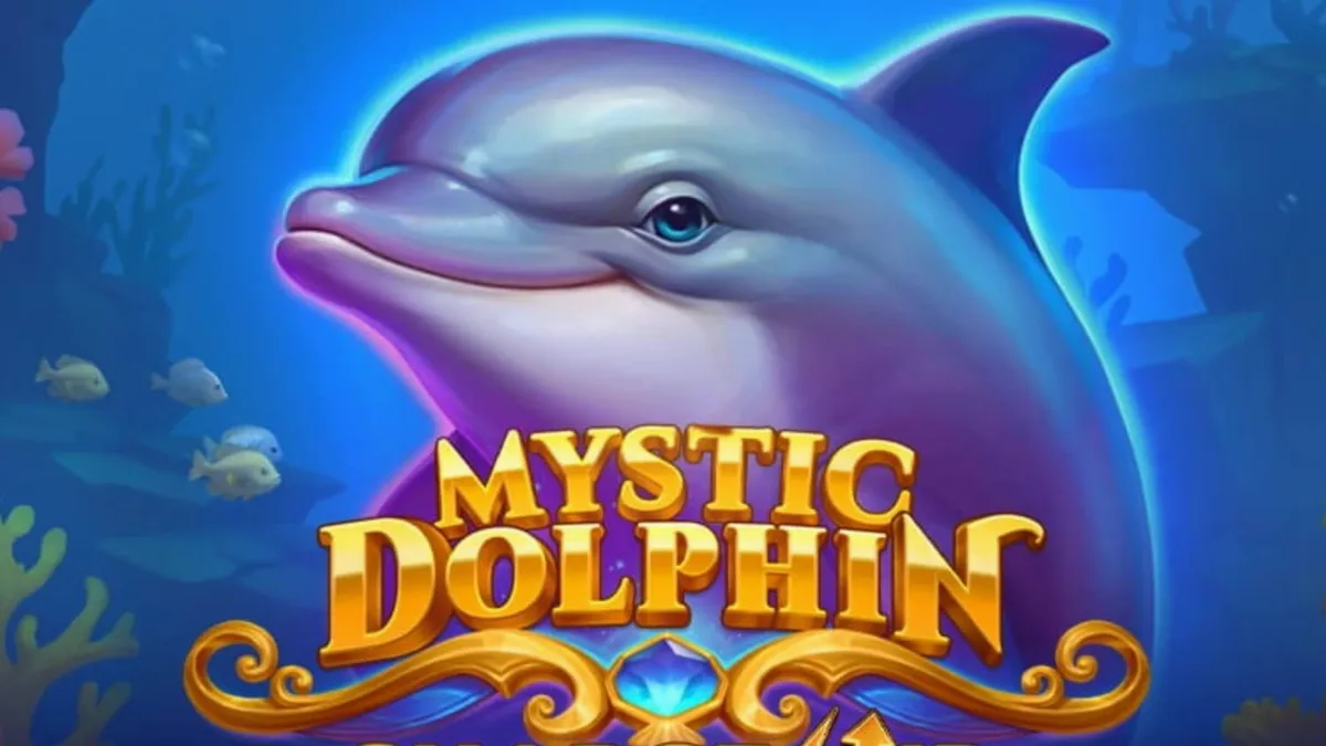 Interface do slot Mystic Dolphin Charge Up com tema subaquático e medidor de bônus visível.