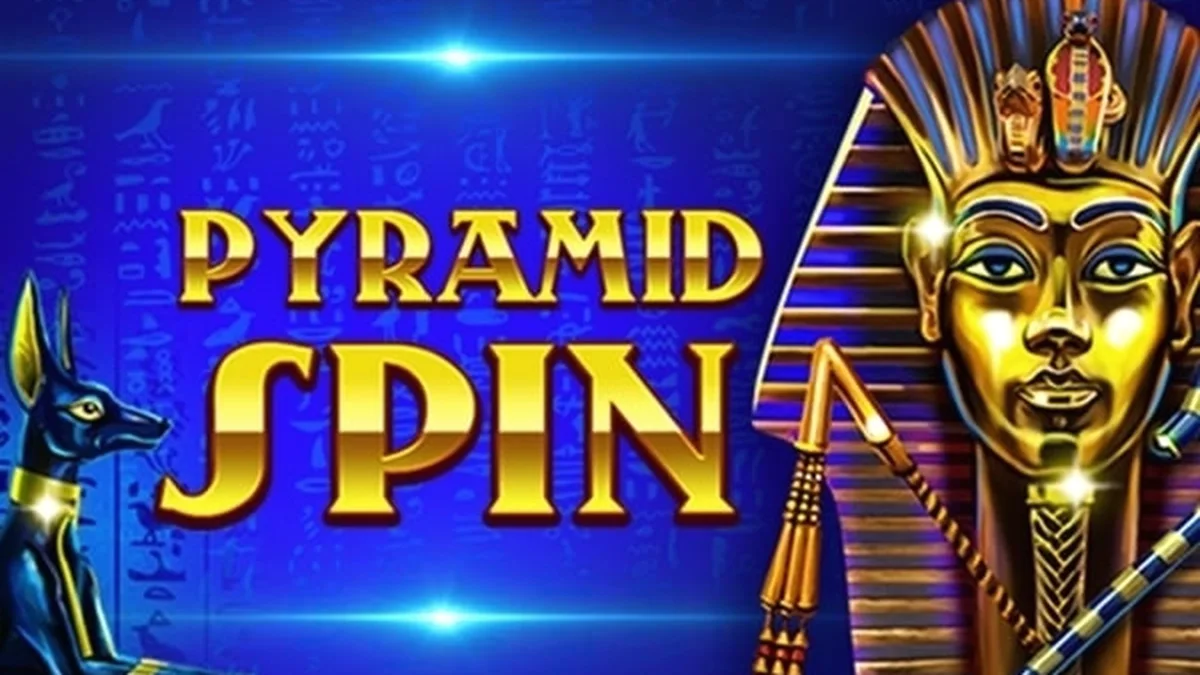 Interface do jogo de slot Pyramid Spin com tema egípcio