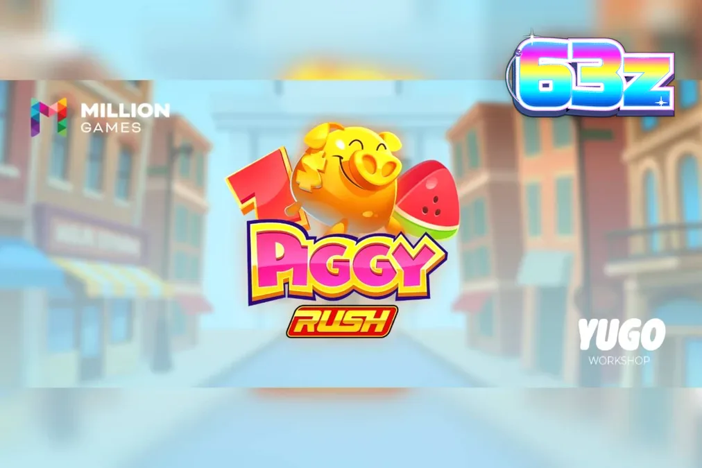 O porquinho protagonista de Piggy Rush em um cenário de fazenda colorido e alegre.